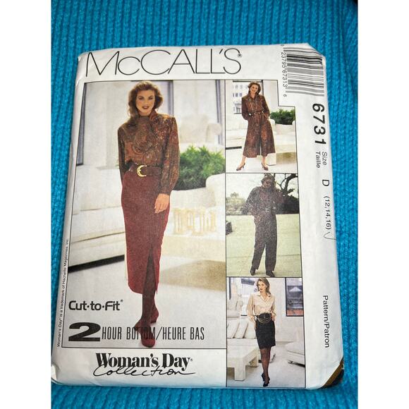 McCalls pattern 6731 pencil skirt split skirt pants size 12 14 16 - Picture 1 of 5